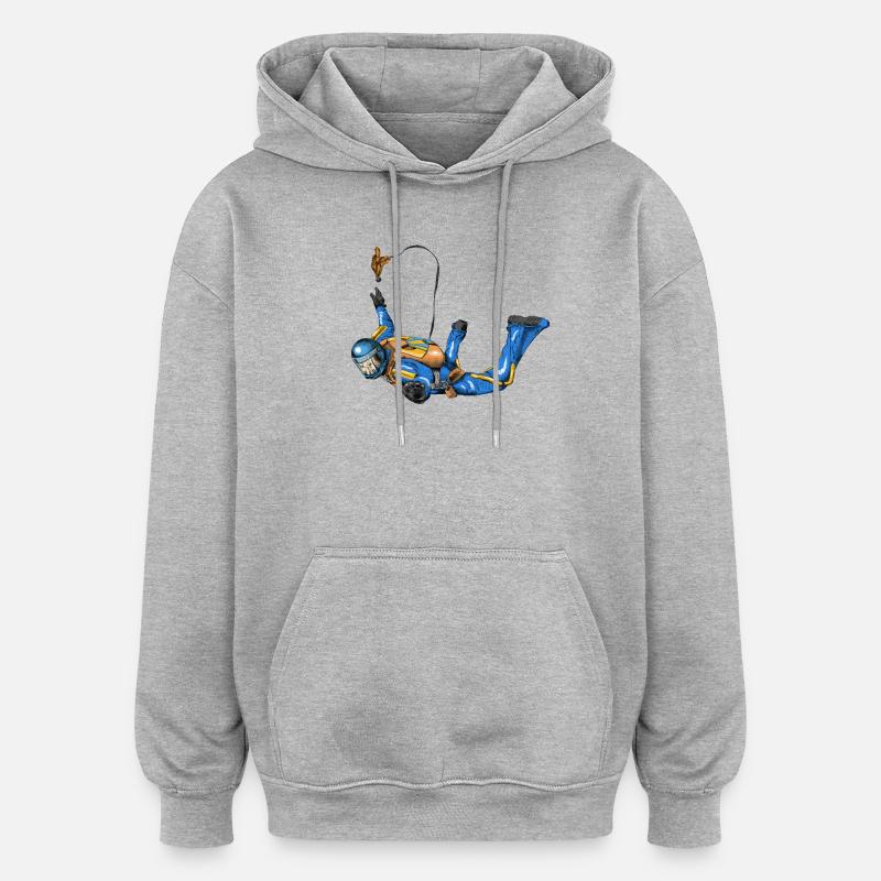 skydiver - Sweat à capuche oversize unisexe - gris chiné