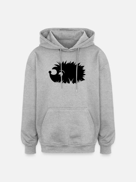 Egel in het gras - Oversized uniseks hoodie - grijs gemêleerd