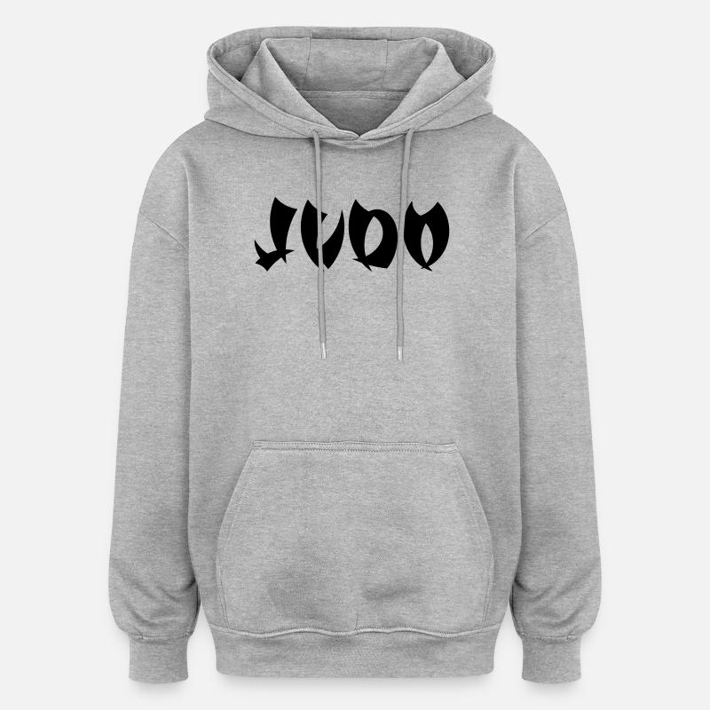 judo - Sweat à capuche oversize unisexe - gris chiné