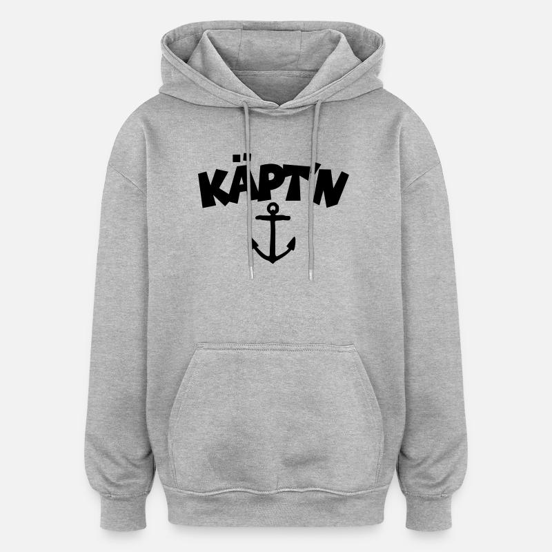 Capitaine ancre (FR) - Sweat à capuche oversize unisexe - gris chiné