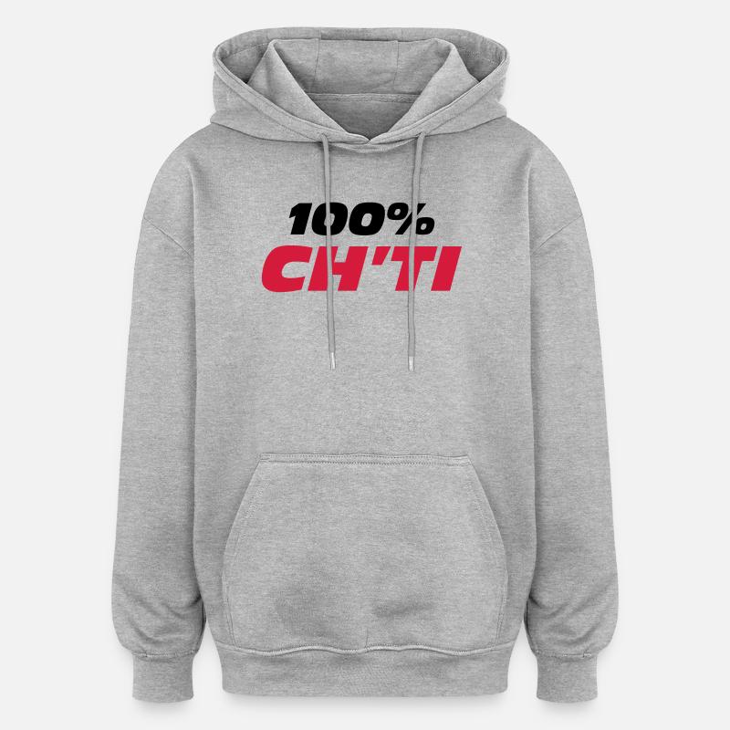 100% Ch'ti - Oversized Unisex Hoodie - Grau meliert