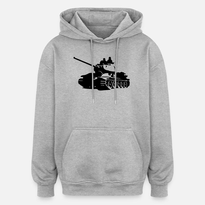 Panzer T-34 - Oversized Unisex Hoodie - Grau meliert
