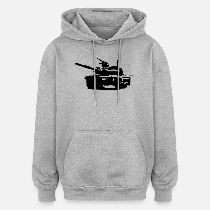 Tank T-90 - Sweat à capuche oversize unisexe - gris chiné