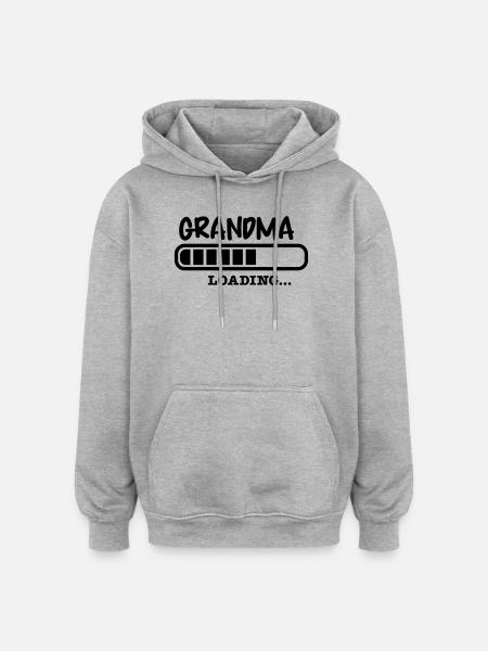 Grand-mère grand-mère - Sweat à capuche oversize unisexe - gris chiné