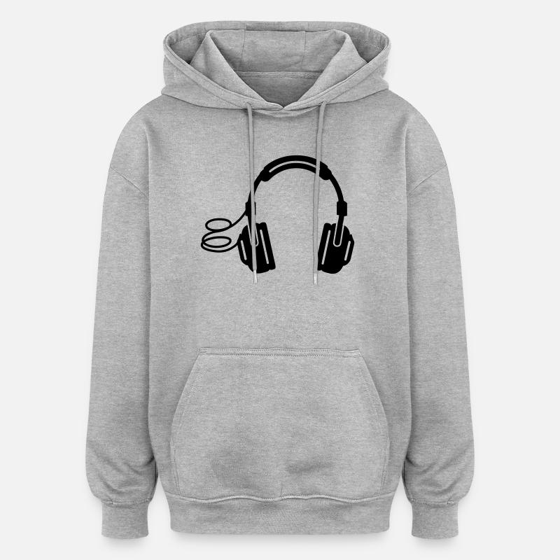Kopfhörer headphones - Oversized Unisex Hoodie - Grau meliert