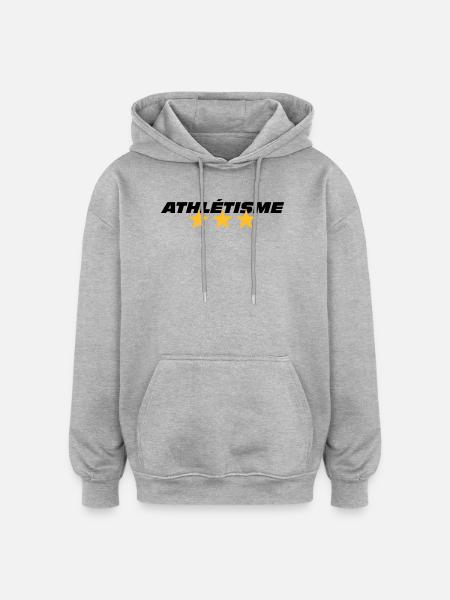 Athlétisme - Sweat à capuche oversize unisexe - gris chiné