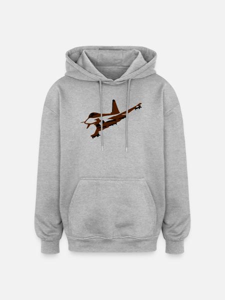 fighter_vektor 2farbig - Sweat à capuche oversize unisexe - gris chiné