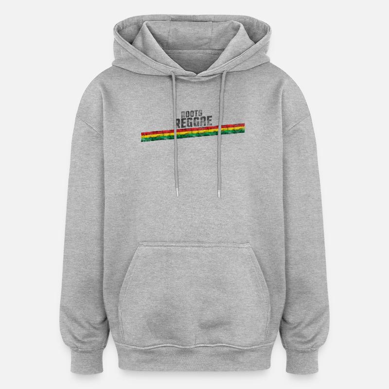 Roots Reggae Dégradé Design - Sweat à capuche oversize unisexe - gris chiné