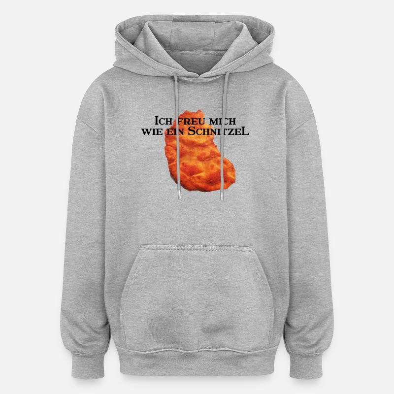Je suis impatient de schnitzel - Sweat à capuche oversize unisexe - gris chiné
