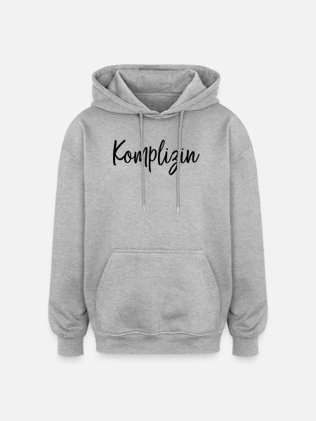 Komplizin Freundin Partnerin Geschenk - Oversized Unisex Hoodie - Grau meliert