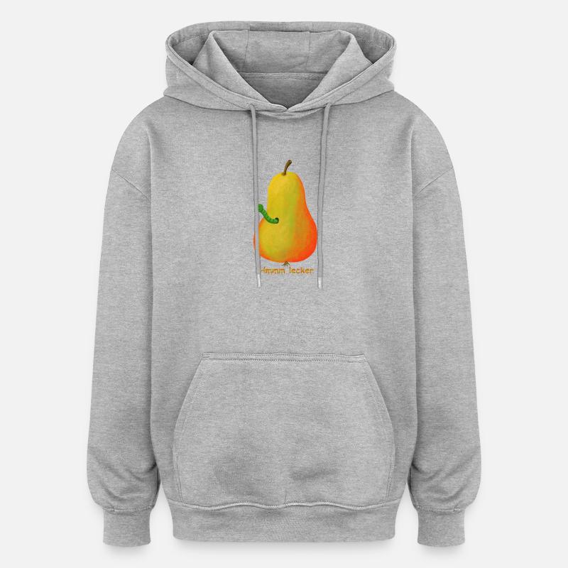 Poire - Sweat à capuche oversize unisexe - gris chiné