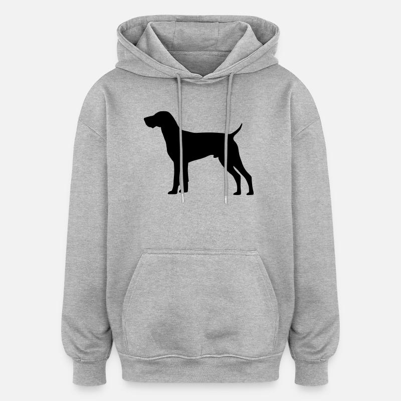 Chien de chasse allemand Shorthair - Sweat à capuche oversize unisexe - gris chiné