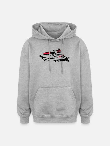 jetski - Sweat à capuche oversize unisexe - gris chiné