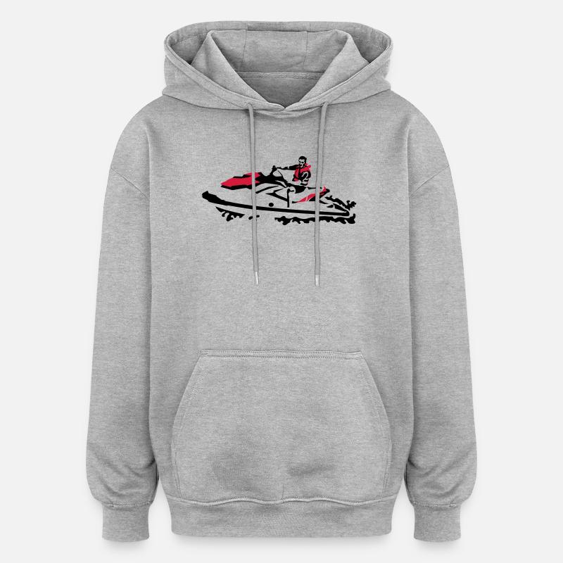 jetski - Sweat à capuche oversize unisexe - gris chiné