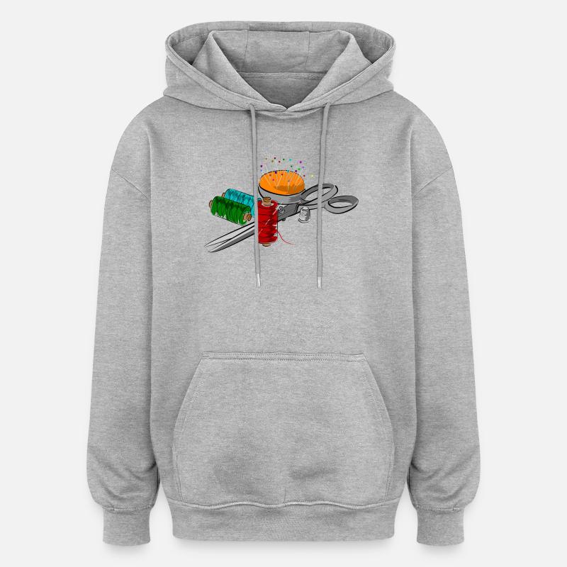 couteaux - Sweat à capuche oversize unisexe - gris chiné