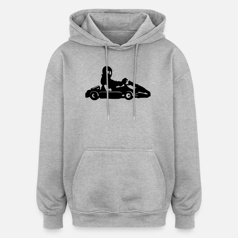 Karting - Sweat à capuche oversize unisexe - gris chiné