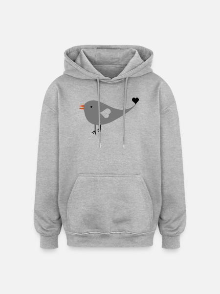 Sparrow - Oversized Unisex Hoodie - heather grey