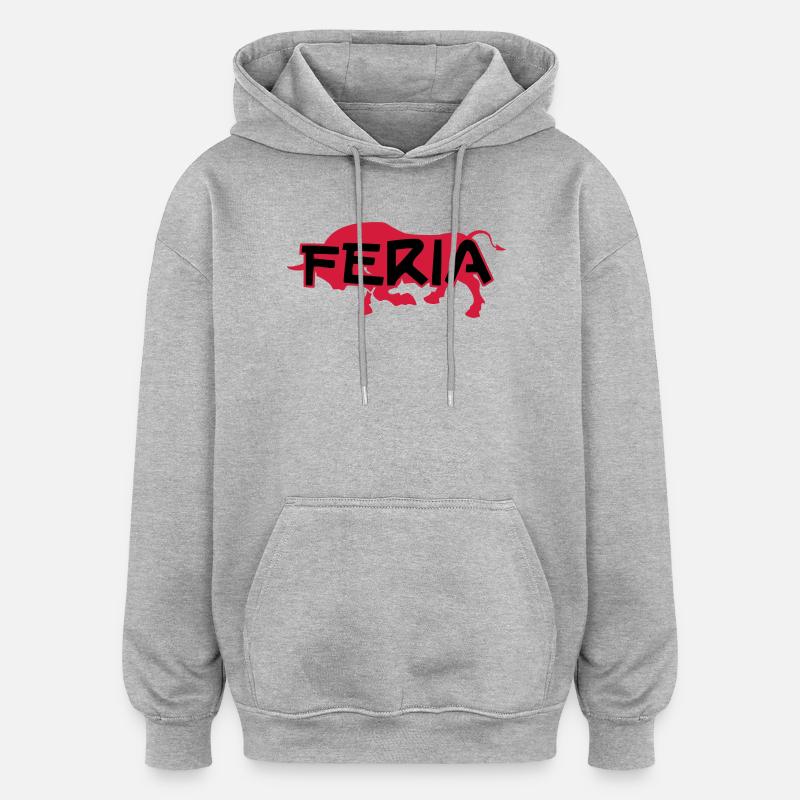 Feria - Sweat à capuche oversize unisexe - gris chiné