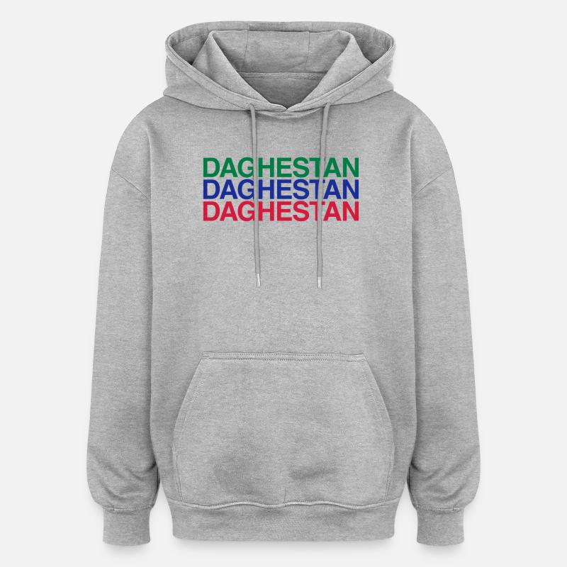 DAGHESTAN drapeau Daghestan - Sweat à capuche oversize unisexe - gris chiné