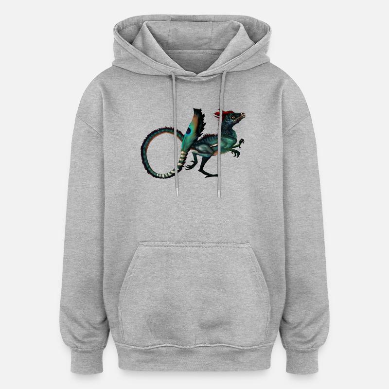 dinosaur - Oversized Unisex Hoodie - heather grey