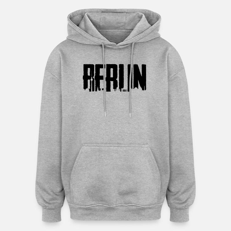 Berlin T-shirt - Sweat à capuche oversize unisexe - gris chiné
