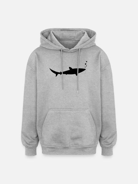 shark - Oversized Unisex Hoodie - heather grey