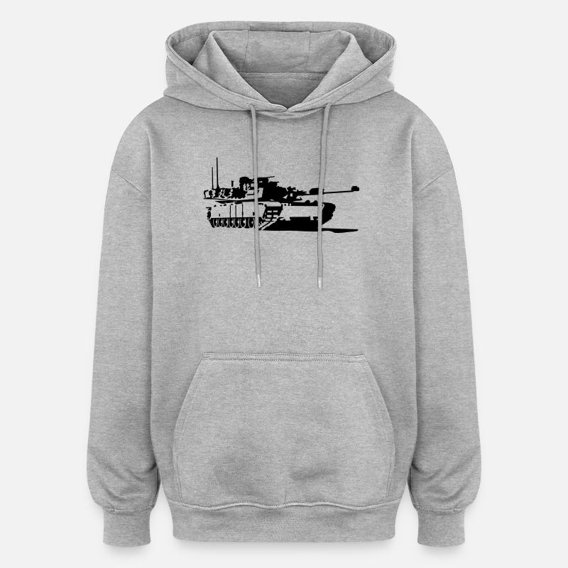 Tank M1 Abrams - Sweat à capuche oversize unisexe - gris chiné