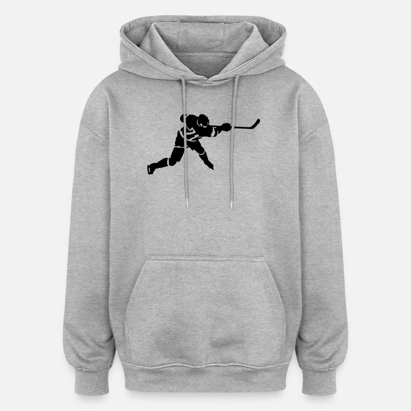 Hockey - Sweat à capuche oversize unisexe - gris chiné