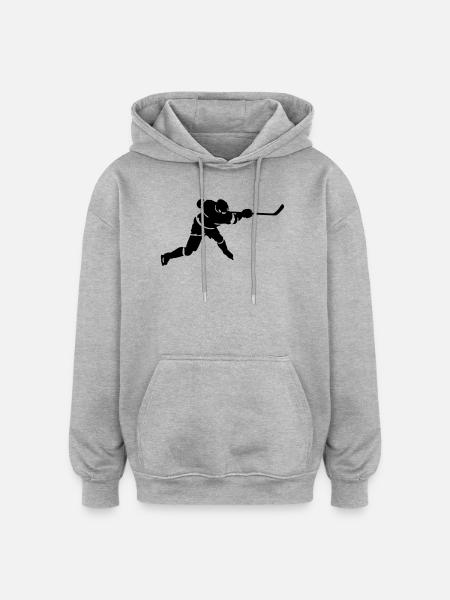 Hockey - Sweat à capuche oversize unisexe - gris chiné