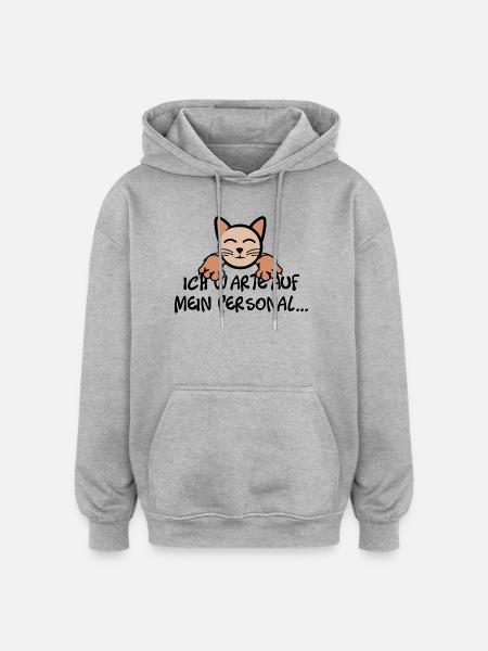 cat staff - Oversized Unisex Hoodie - heather grey