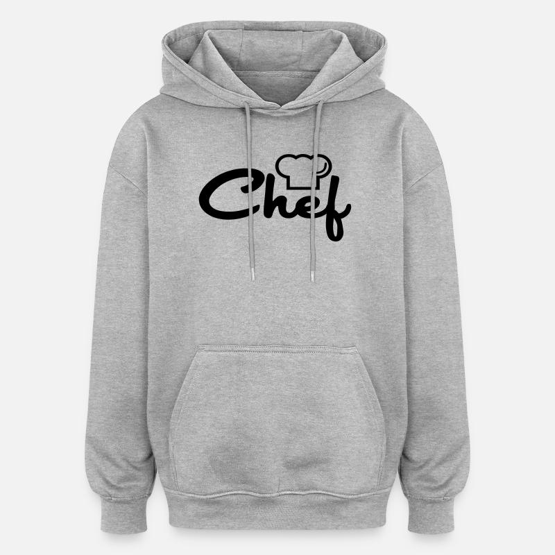 Chef - Sweat à capuche oversize unisexe - gris chiné