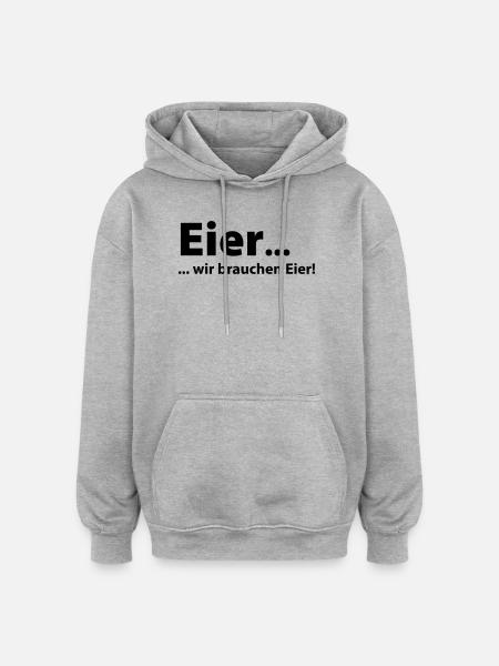 Eggs, we need eggs - Oversized Unisex Hoodie - heather grey