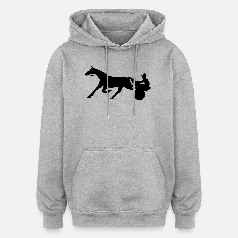 Harness Racing - Sweat à capuche oversize unisexe - gris chiné