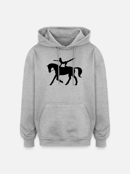Cheval de saut - Sweat à capuche oversize unisexe - gris chiné