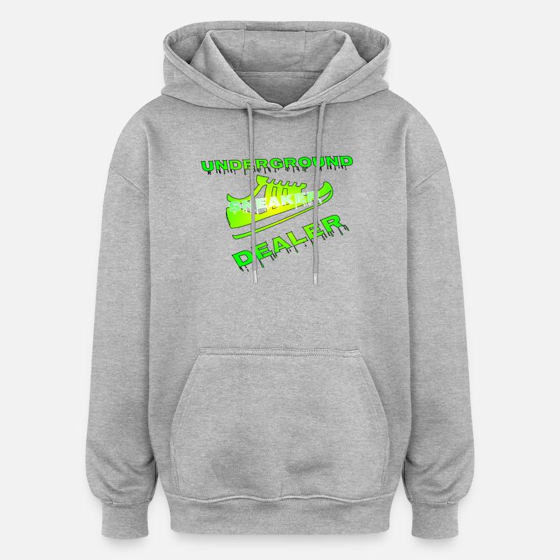 vendeur de chaussures - Sweat à capuche oversize unisexe - gris chiné