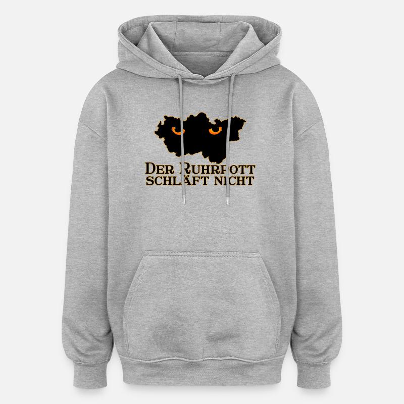 Le Ruhrpott ne dort pas - Sweat à capuche oversize unisexe - gris chiné