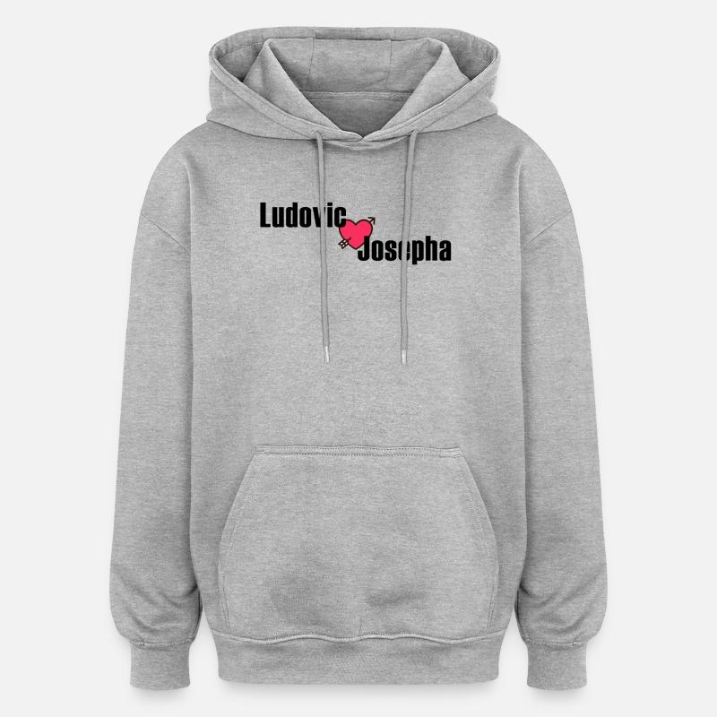 Ludovic + Josepha - Sweat à capuche oversize unisexe - gris chiné