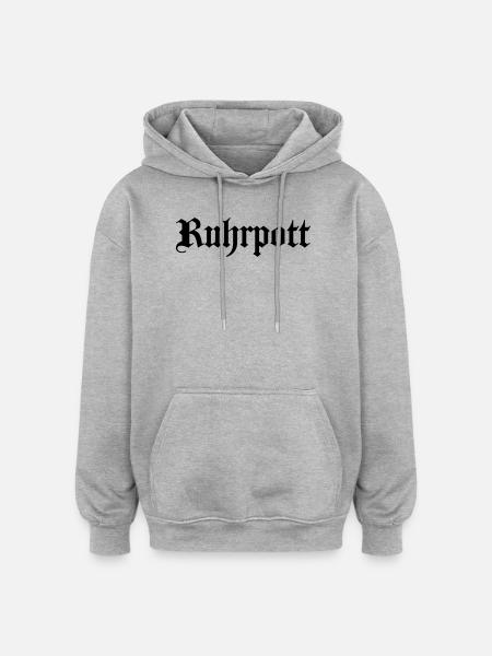 Ruhepott colle schriftzug - Oversized Unisex Hoodie - Grau meliert