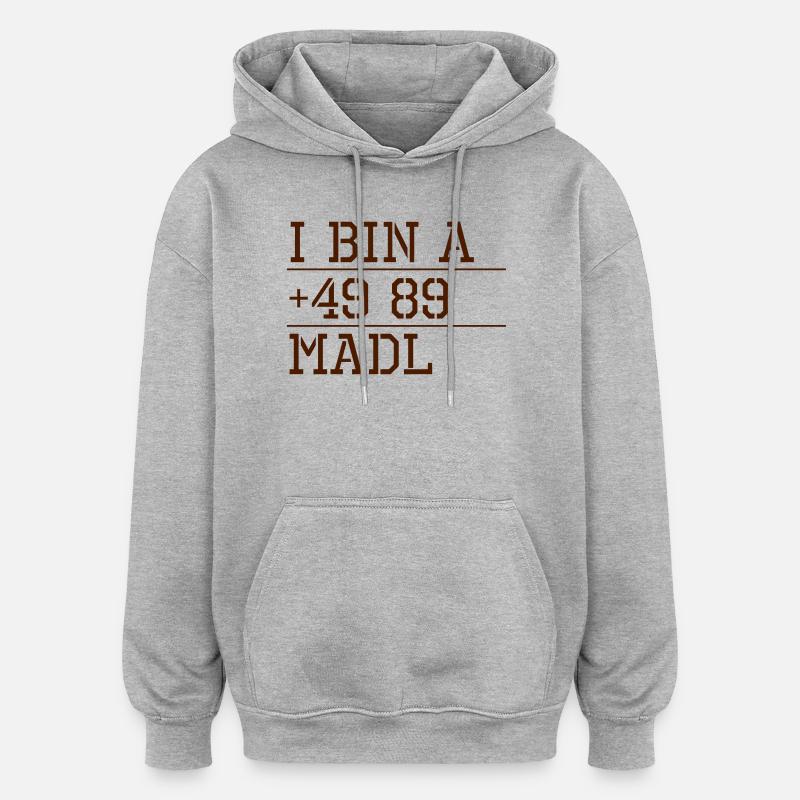Code de Munich Madl - Sweat à capuche oversize unisexe - gris chiné