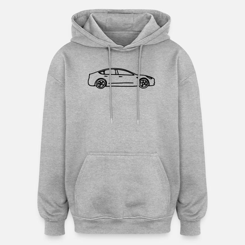 Model 3 gezeichnet - Oversized Unisex Hoodie - Grau meliert