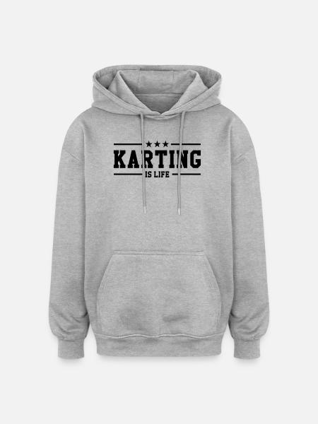 Karting is life - Oversized Unisex Hoodie - heather grey