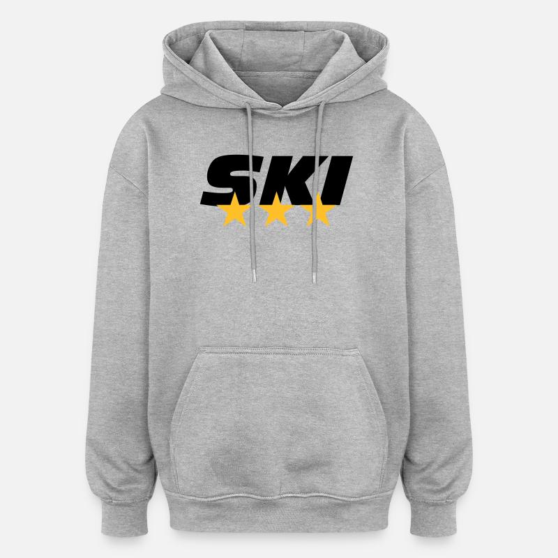 ski - Sweat à capuche oversize unisexe - gris chiné