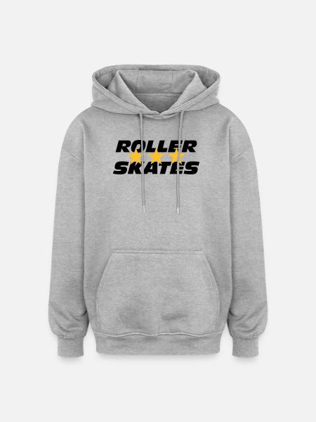 Roller Skates - Sweat à capuche oversize unisexe - gris chiné