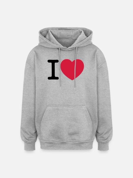 I Love... - Oversized Unisex Hoodie - heather grey