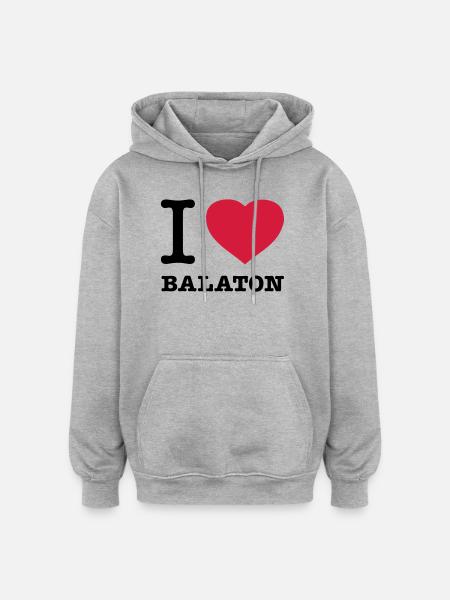 I LOVE BALATON Hungary - Oversized Unisex Hoodie - heather grey