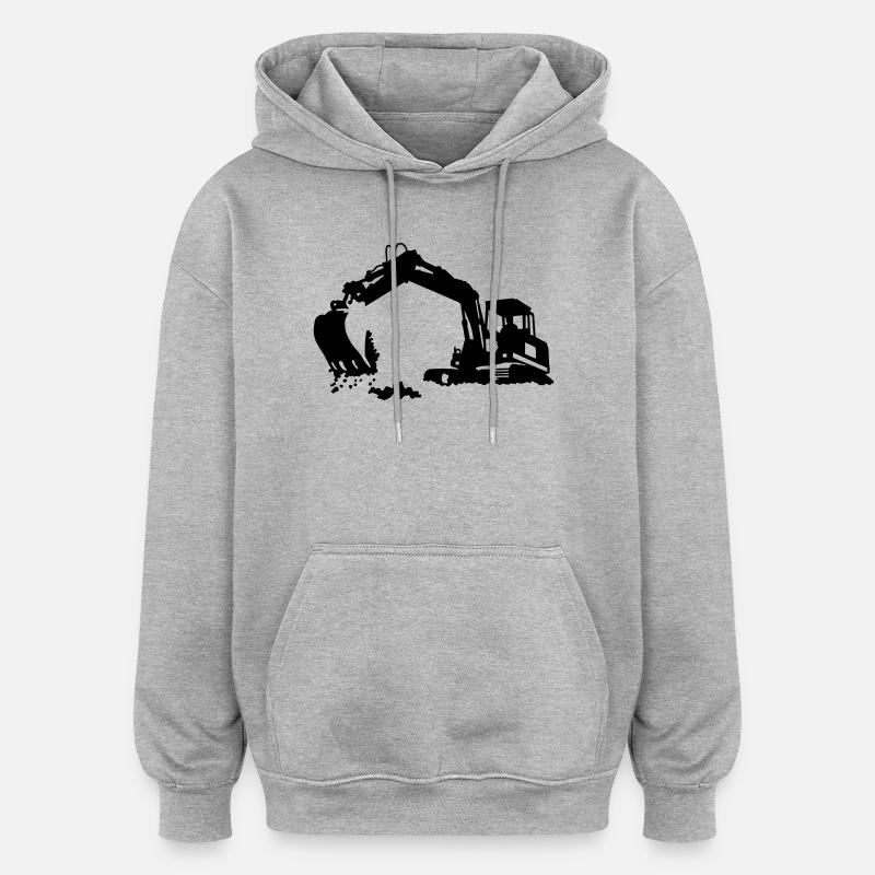 excavator - Sweat à capuche oversize unisexe - gris chiné