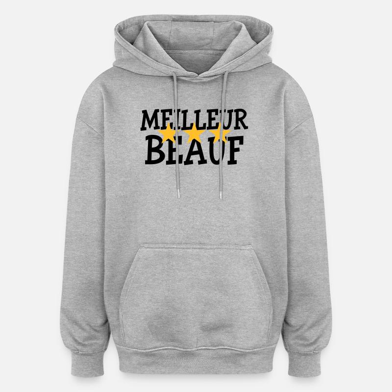 Meilleur Beauf - Sweat à capuche oversize unisexe - gris chiné