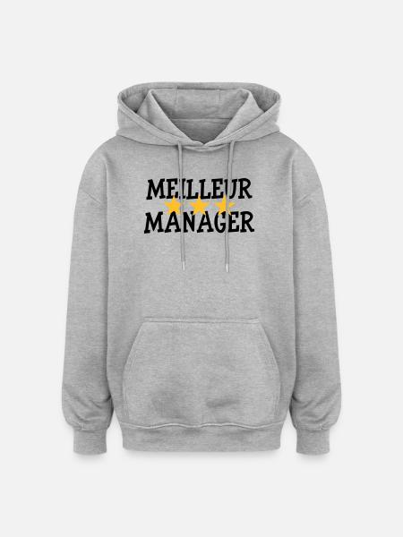 Meilleur Manager - Sweat à capuche oversize unisexe - gris chiné