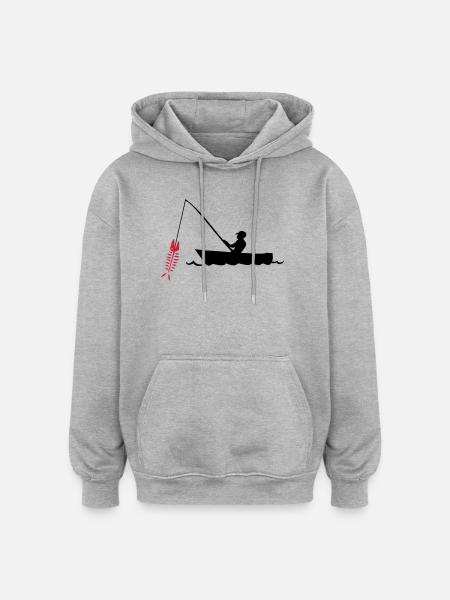 pêcheur - Sweat à capuche oversize unisexe - gris chiné