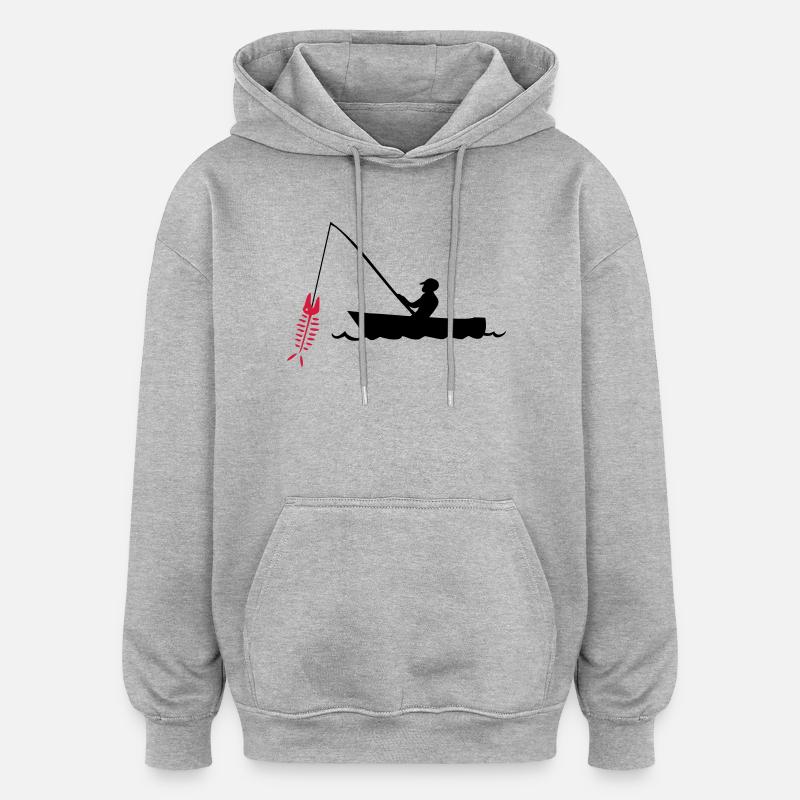 pêcheur - Sweat à capuche oversize unisexe - gris chiné